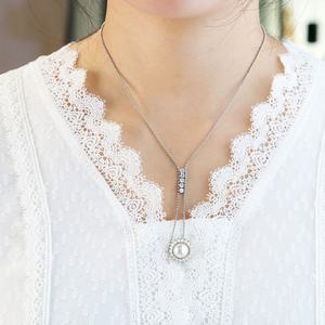 Elegante Collar de Joyería Fina con Cuentas en Forma de Y, Collares de Acero Inoxidable con Circonita, Collares con Colgante Minimalista de Moda para Mujer - Product Image 4