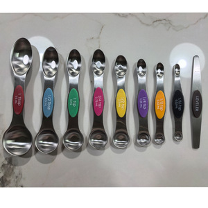 Magnetic Double-Ended Measuring Spoon Set 9-Piece Stainless Steel With Graduations For Cooking Seasoning - Product Image 1