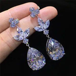 CSE523 Top Quality Fashion Cubic Zircon Earrings Elegant Party Wedding Dangle Earrings
