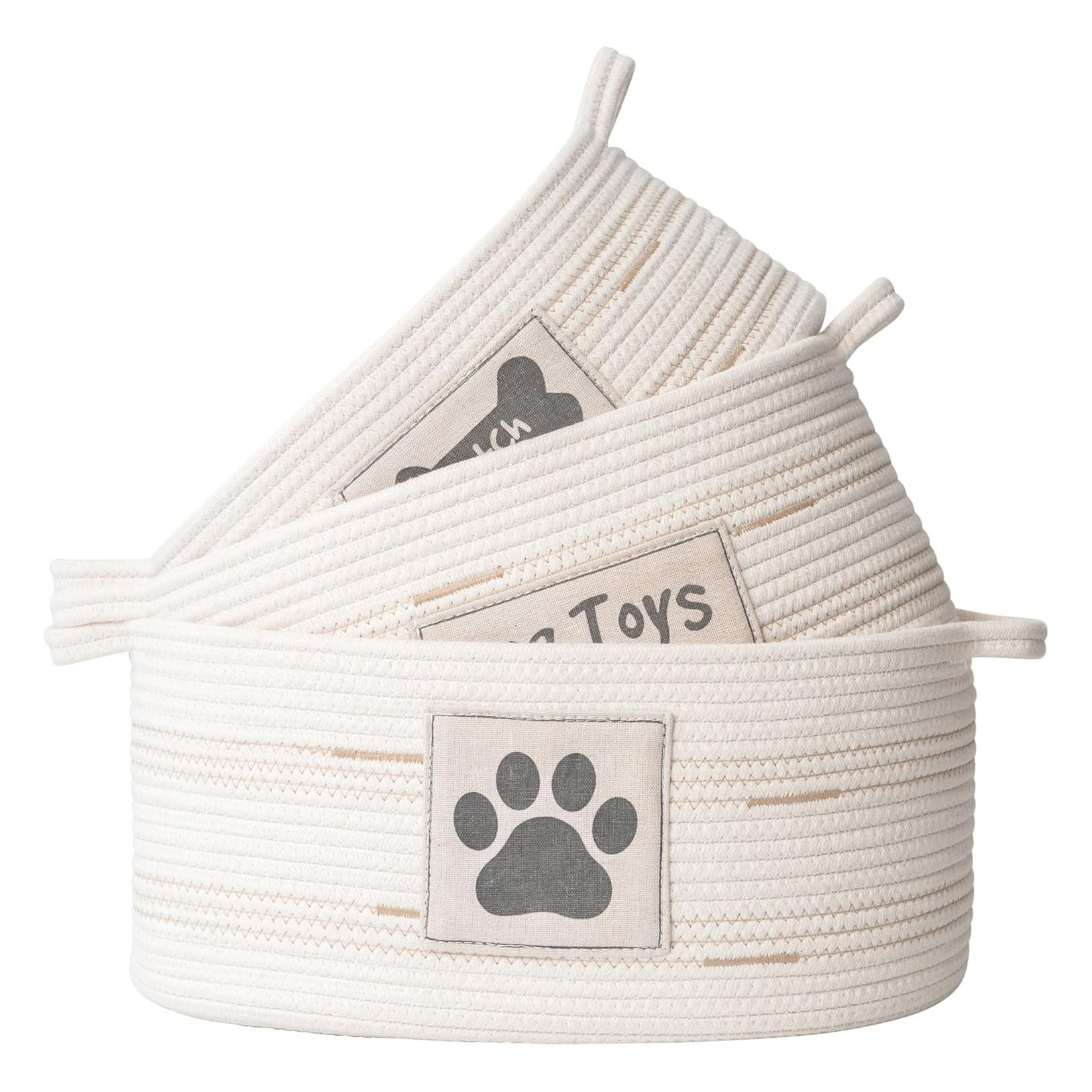 Set of 3 Oval Fabric Rope Organizer