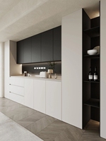 Nuevo Diseño Ecológico, Aparador Modular Moderno de Madera con Acabado Brillante, Mueble de Bar para Café y Vino, Mueble de Comedor