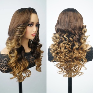 Peluca de <span class=keywords><strong>pelo</strong></span> indio crudo Color Marrón <span class=keywords><strong>castaño</strong></span> suelto rizado prearrancado línea de cabello transparente encaje frontal pelucas de cabello humano virgen - Product Image 3