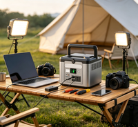 Générateur solaire portable 800W, station d'alimentation rechargeable avec chargeur sans fil pour camping-car, voyages et camping