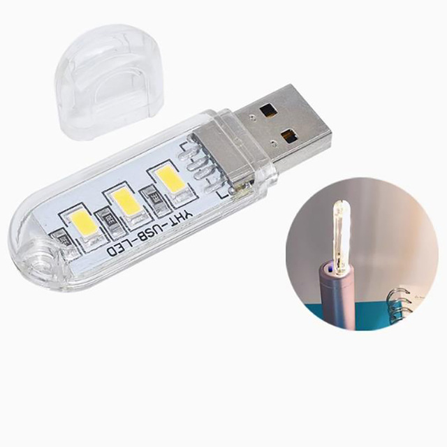 #70223 USB LED Book Lights 3 Warm White LEDs Single Side 5V Power Input Night Light 3000-3500K Sensor Modules Kit