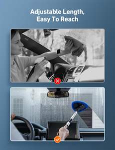 AMZN Kit Wiper kaca mobil, alat pembersih kaca mobil dengan pegangan dalam terbuat dari plastik tahan lama - Product Image 6