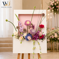 Panneau de bienvenue personnalisé en bois 3D floral poétique sur pied pour mariage, fiançailles, fête d'anniversaire, événement de grand ouverture, affichage directionnel