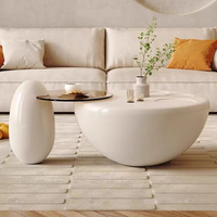 Table basse extensible Tuochen, style moderne simple et luxueux, style patte de chat, crème, bois massif haut de gamme pour petit appartement, salon