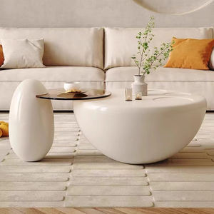 <span class=keywords><strong>Table</strong></span> <span class=keywords><strong>basse</strong></span> extensible Tuochen, style moderne simple et luxueux, style patte de chat, crème, <span class=keywords><strong>bois</strong></span> massif haut de gamme pour petit appartement, salon - Product Image 2