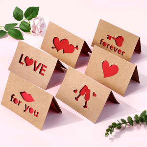 Cartes de remerciement en papier kraft personnalisées, cartes de vœux, cartes d'anniversaire avec couverture rigide, papier fantaisie, impression offset - Product Image 1