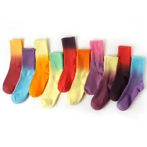彩色好棉质量自由尺寸透气运动扎染袜子