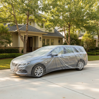 Housse de voiture en plastique transparente pour usage extérieur, imperméable et anti-poussière, tailles S, M, L, XL, jetable, de haute qualité