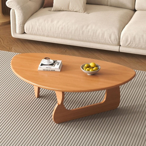 <span class=keywords><strong>Table</strong></span> basse en bois massif pour petits salons, style scandinave moderne et minimaliste, verre transparent inspiré d'Isamu - Product Image 2