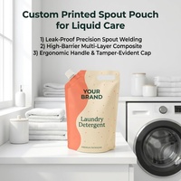 Pochette souple à bec verseur personnalisée de 1L et 2L, robuste, pour emballage de lessive liquide et adoucissant