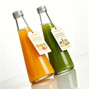 Envases de Vidrio Transparente Cónicos de 250 ml y 330 ml para Bebidas, Botellas de Vidrio Delgadas con Tapas de Rosca de Aluminio Plateado - Product Image 3