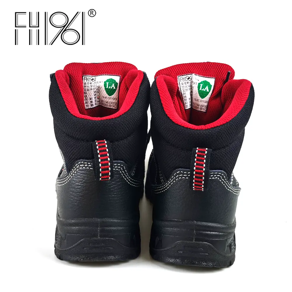 FH1961Venta caliente zapatos de seguridad antipinchazos trabajo impermeable punta de acero hombres zapatos de seguridad de cuero con entrega rápida