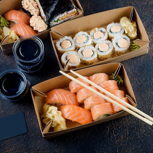 Lokyo ภาชนะบรรจุอาหารกระดาษคราฟท์กล่องใส่อาหาร<span class=keywords><strong>ซูชิ</strong></span>แบบใช้แล้วทิ้งพร้อมปั๊มกระดาษเคลือบสำหรับบรรจุอาหาร - Product Image 2