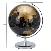 Globe terrestre moderne HM1422 de 14,2 cm avec support métallique rotatif à 360° en PVC, décoration de bureau à domicile, cadeau scolaire