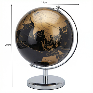 Globo Terráqueo Moderno HM1422 de 14.2cm con Base Metálica, Rotación de 360°, Globo de PVC, Decoración <span class=keywords><strong>para</strong></span> Hogar, Oficina, Escritorio, Regalo Escolar, Venta al Por Mayor - Product Image 3