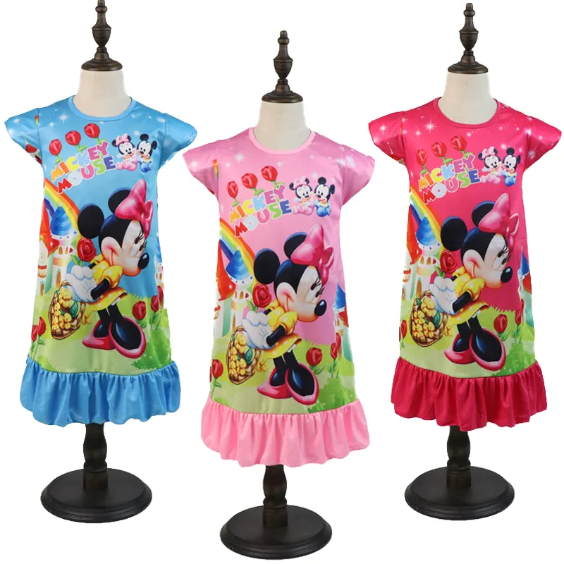 2023 Neue Kinder Cartoon Sommer kurz ärmel ige Kinder kleidung Nachthemd Mädchen Kleid Party Abendkleid Mädchen Kleider