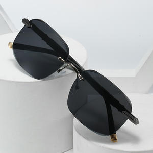 Nouvelles Lunettes de Soleil Unisexe Sans Monture à Bords Coupés en Métal UV400 Tendance 2024 – Idéales pour la Pêche, la Conduite, la Photographie Urbaine et la Mode - Product Image 2
