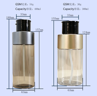 Botol Silinder PET Transparan Mewah 300ml/400ml dengan Kerah Aluminium dan Pompa Tekan Hitam