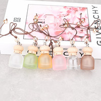SUMMERY Modèle 771 10ml Pendentif diffuseur de parfum pour voiture en verre mat coloré Macaron avec bouchon à vis et diffuseur à bâtonnets en soie