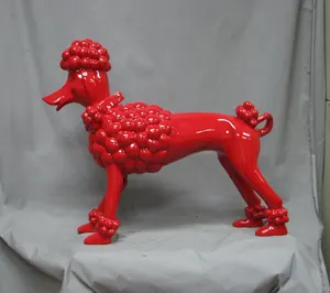 büyük köpek heykeli açık Suppliers-Minyatür bahçe dekor köpek kaniş heykel heykelleri süs reçine sanat renk özelliği malzeme hayvan supltures oturma odası İçin