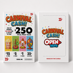 Billets à déchirer personnalisés pour carnaval, en papier couché CMYK, cartes à ouverture facile avec numéros de série variables pour foires et collectes de fonds - Product Image 5