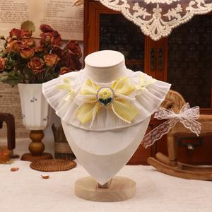 وشاح للحيوانات الأليفة، طوق للقطط بالجملة، مصنوع من البوليستر بنمط زهور وأسلوب أميرات مع دانتيل وجرس، قلادة للكلاب، مناديل للحيوانات الأليفة، باندانا لطيفة سريعة الجفاف ومتينة - Product Image 4