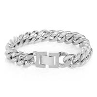 Nouveau Bracelet Homme en Acier Inoxydable 12MM, Chaîne Maille Cubaine, Fermoir Gravable, Étanche, Motif Papillon Tendance, Bouddhisme