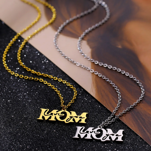 Collana da Donna in Acciaio Inossidabile Placcato Oro 18K con Ciondolo MOM, <span class=keywords><strong>Serie</strong></span> <span class=keywords><strong>LOVE</strong></span>, Regalo per San Valentino e Natale - Product Image 4