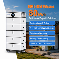 Batterie domestique empilable IP54 5,12 kWh 6 kW tout-en-un ESS LiFePO4 51,2 V 100 Ah 230 V Système de stockage solaire hybride connecté au réseau Garantie 5 ans