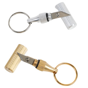 Couteau à graver portable en laiton, porte-clés, mini-couteau utilitaire pour ouvrir les colis, couteau miniature de petite taille - Product Image 2