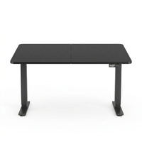 Bureau debout motorisé moderne et minimaliste à plateau divisé, réglable en hauteur, avec mémoire de position et design écoresponsable