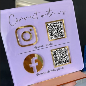 Hiện Đại Xách Tay Bảng Top Logo Dấu Hiệu Thân Thiện Với Môi Gương <span class=keywords><strong>Acrylic</strong></span> Mã Qr Đứng Mảng Bám Cho Xã Hội Truyền Thông Kinh Doanh Laser Dễ Thương Qr - Product Image 2