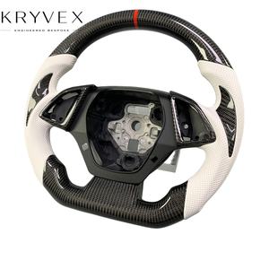 Volant personnalisé chauffant en fibre de carbone et cuir Kryvex Chevrolet <span class=keywords><strong>Camaro</strong></span> 2016-2023 avec affichage LED/indicateur de régime <span class=keywords><strong>SS</strong></span> 2SS ZL1 Coupé - Product Image 4