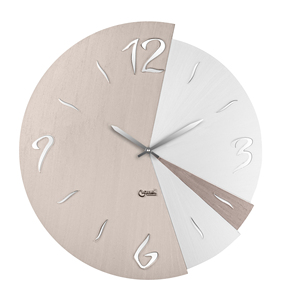Orologio da Parete Bianco Perla/Grigio Tortora/Bronzo DIAM. 50 cm - Product Image 1