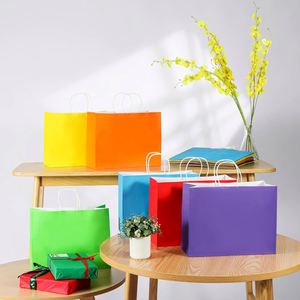 Large Size Reusable Kraft Paper <b>Handbags</b> Biodegradable Large Capacity Gift Bags Multipurpose Shopping and Party Bags - Product Image 6
