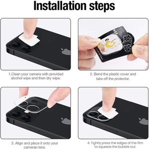 Per telefono 15 Pro protezione dello schermo in vetro temperato con lente 3D per telefono 7/8 più XS 11 <span class=keywords><strong>12</strong></span> 13 14Pro max protezione per obiettivo della fotocamera del telefono - Product Image 4