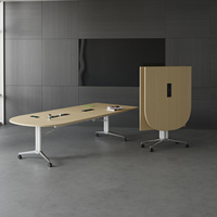 Multifunktionaler Ausziehbarer Holz-Wandtisch mit Klappfunktion für Besprechungen |   Große Erweiterbare Kompakte Aufbewahrung mit Elegantem Design für das Büro