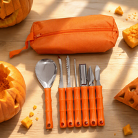 Halloween Pompoen Snijset - 8-delige RVS Pompoen Snijgereedschapset