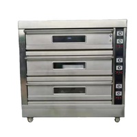 Oven Kue Komersial Rui Tai 3 Dek 6 Loyang, Baja Anti Karat Aplikasi Luas Timer Digital, Toko Kue Toko Roti Panggang