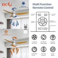Nouveau produit 2026 – Ventilateur de plafond CE RoHS à courant continu, flux inversé, 5 vitesses, pales en ABS, économie d'énergie, avec télécommande et lumière intégrée