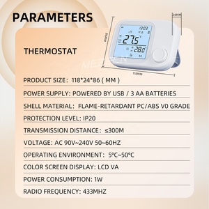 <span class=keywords><strong>Thermostat</strong></span> intelligent pour la maison, programmable, avec commande à distance par application, Wi-Fi, contrôle RF433 longue portée, thermostats modernes - Product Image 3