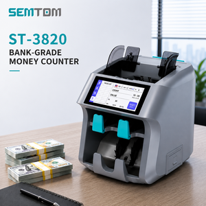 Trieur de billets de banque professionnel 6,85 pouces à écran tactile, 2 compartiments, avec imprimante intégrée, double CIS, <span class=keywords><strong>compteur</strong></span> de billets de différentes coupures pour 120 devises - Product Image 1