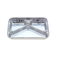 Barquette jetable en aluminium à 3 compartiments avec couvercle