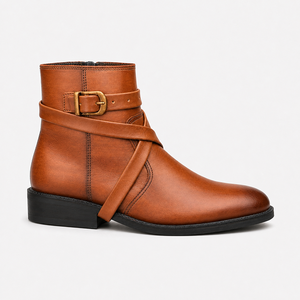 Bottes d'équitation Jodhpur en cuir de haute qualité, chaussures équestres classiques, durables, avec sangle à boucle, pour l'équitation quotidienne - Product Image 1