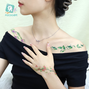 Nouvelle <span class=keywords><strong>fleur</strong></span> tatouages temporaires adulte coloré faux réaliste amovible Sexy taille bras mains <span class=keywords><strong>tatouage</strong></span> autocollants pour femmes dames - Product Image 3
