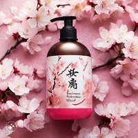 Çin yapımcısı özel Logo japon kiraz çiçeği Petal koku nemlendirici parfüm süt Mist vücut yıkama duş jeli C vitamini