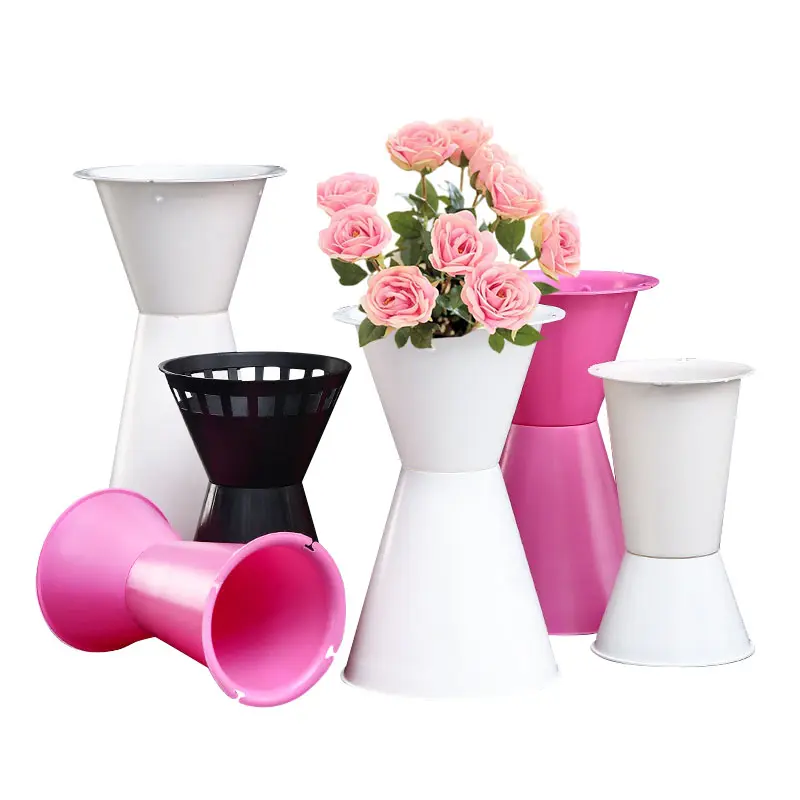 Hot Seller Cheap Price White Plastic Garden Pots Flower Buckets Florist Shop Goods Big Flower Bouquet Wrapping Tool